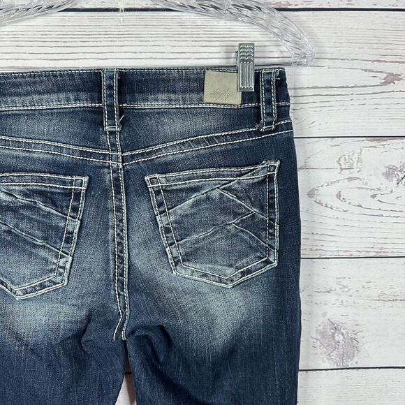 DayTrip Jeans Women 26 Blue Virgo Crop Straight Casual Midrise Relaxed Stretch - Picture 6 of 14